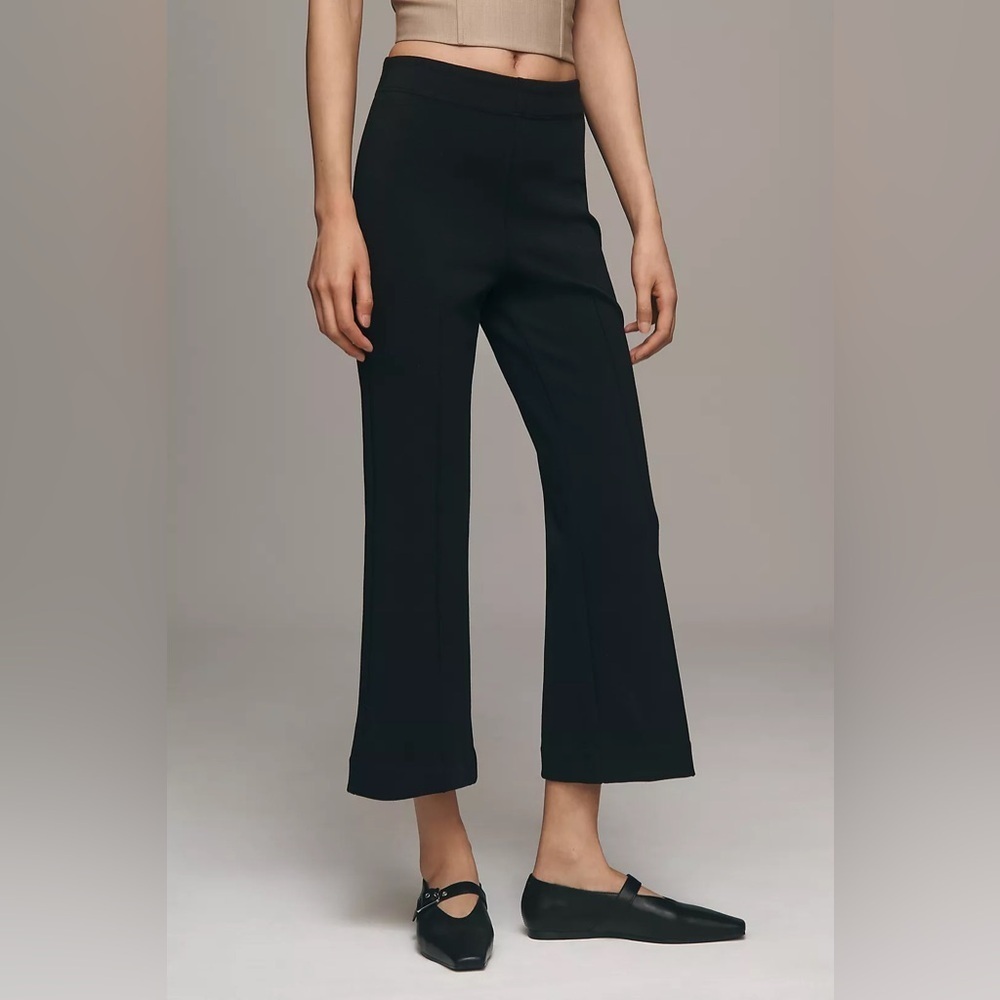 Maeve Anthropologie Crop ankle kick flare with cross waistband size 2